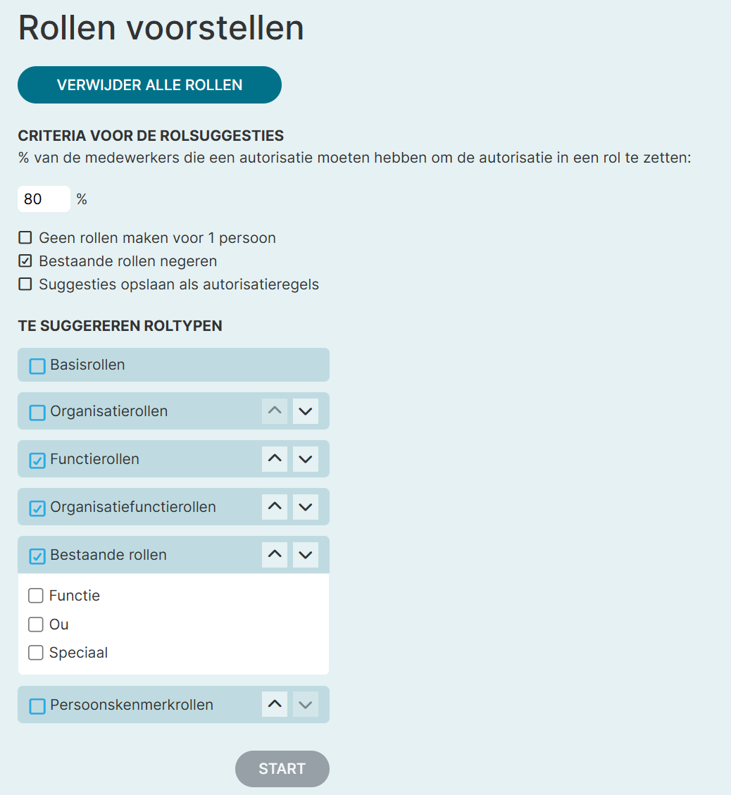 Schermafbeelding van Role mining in Perspectiv in Perspectiv